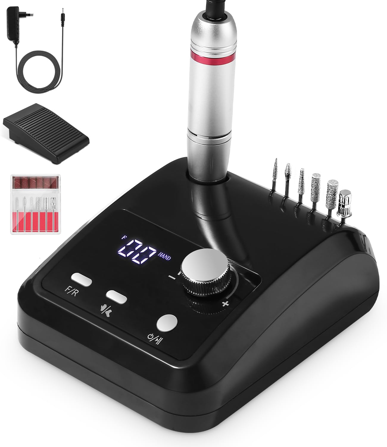 Elektrische Nagelfräser für Maniküre & Pediküre, Schwarz