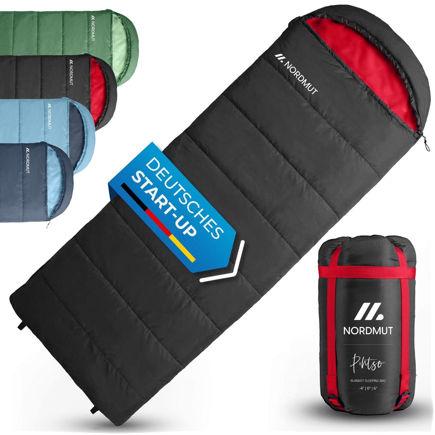 Deckenschlafsack mit Zwei-Wege-Reissverschluss, Anthrazit