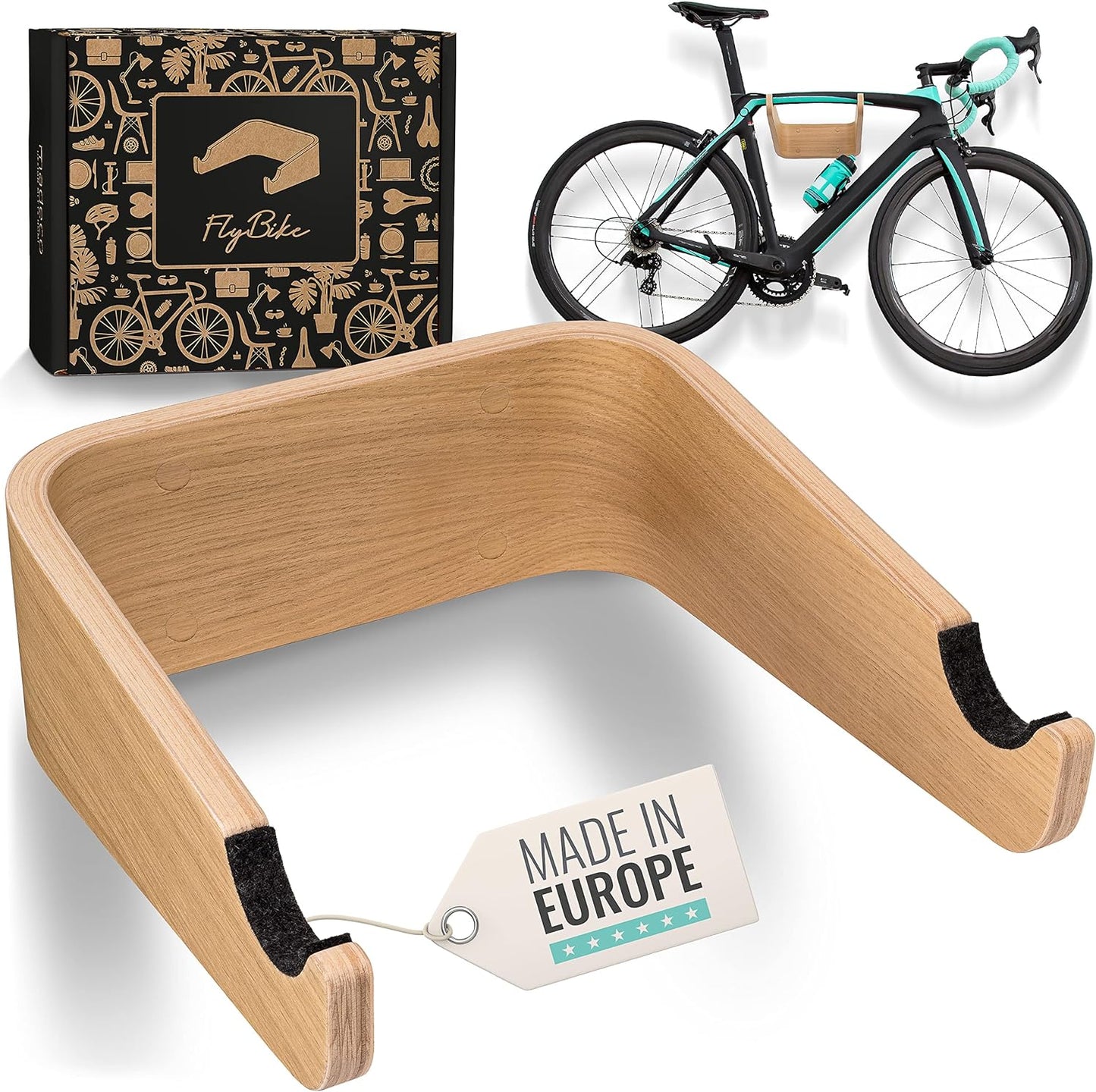 Velo Wandhalterung, S (bis 50cm Lenkerbreite), Eiche | Anthrazit