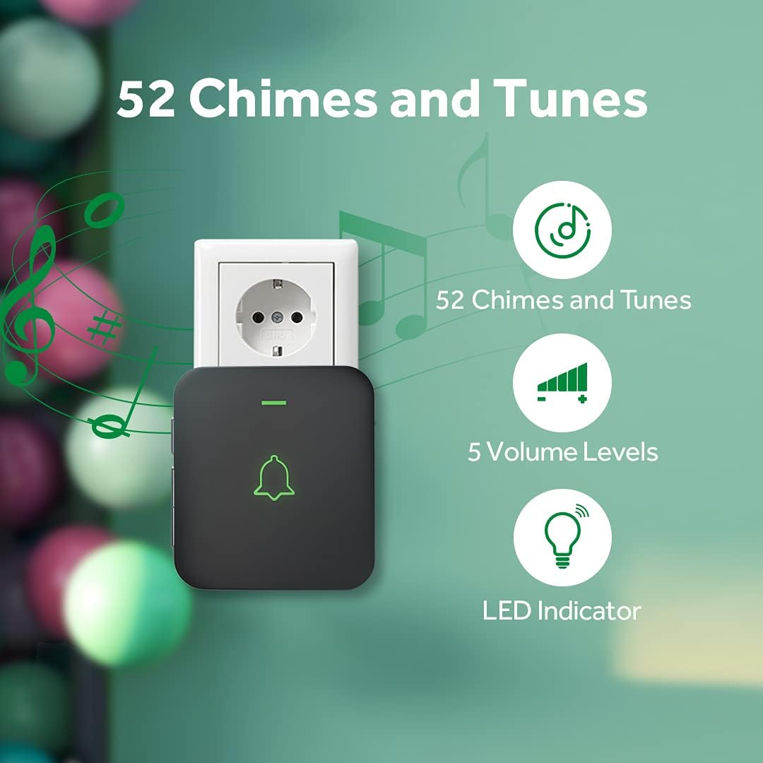 Funkklingel mit Plug-In-Empfänger & 2 Sendern