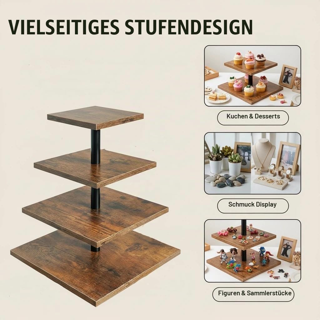 4-stöckige Etagere, Holzfarbe