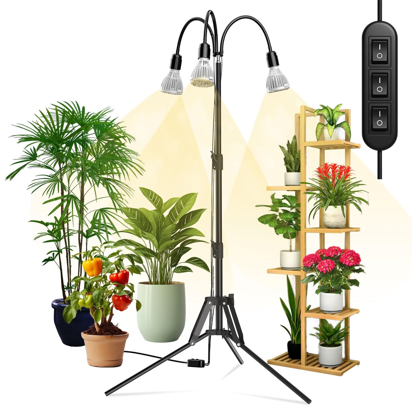 LED-Pflanzenlampe mit Stativ, 90W mit Ständer