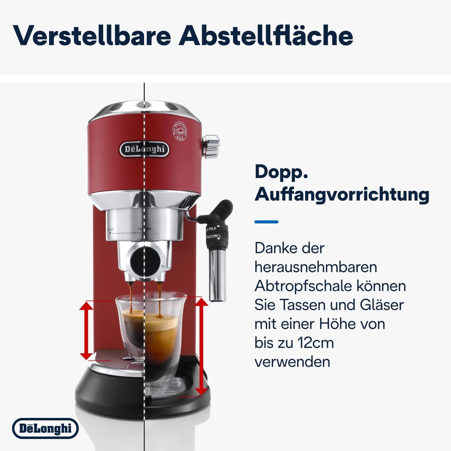 Dedica Espressomaschine, Rot Dedica