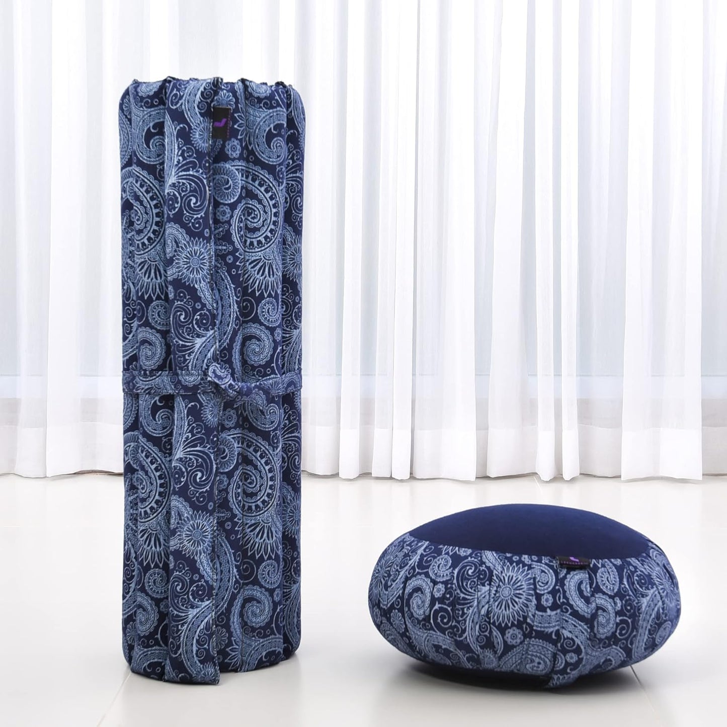 Meditationskissen Set mit Zafu und Zabuton, Cbt1 - Blau
