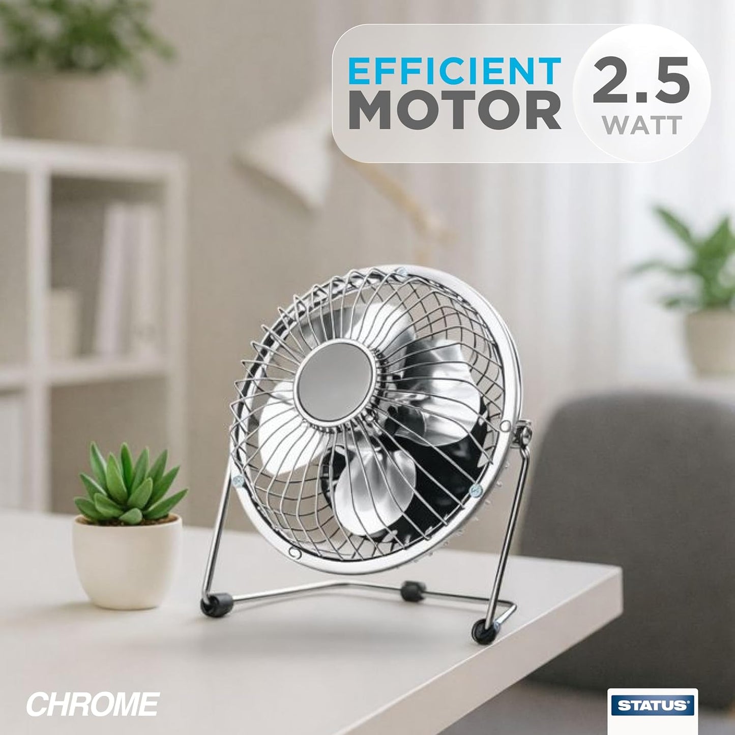 Tragbarer Mini-Ventilator, Chrome 4 Inch