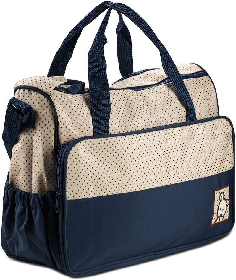 5-teiliges Wickeltaschen-Set, Blau