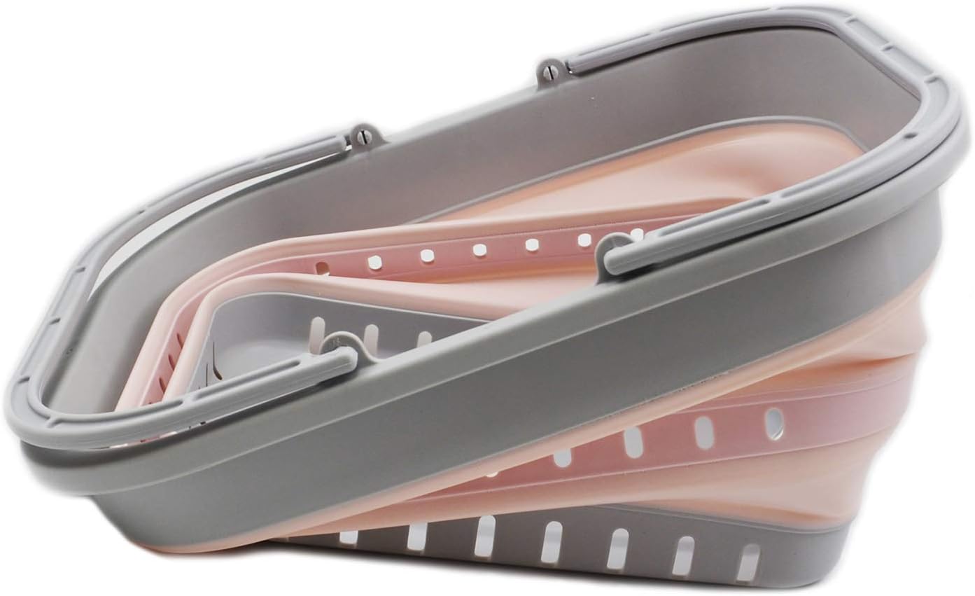 Faltbarer Tragekorb mit Griff, Grey/Pink 1