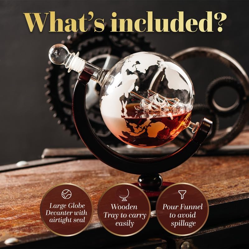 Whiskey-Dekanter, Karaffe Globus Set