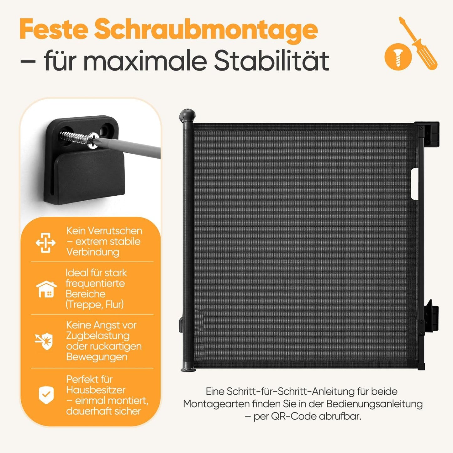 Ausziehbares Treppenschutzgitter 0-150 cm, Schwarz