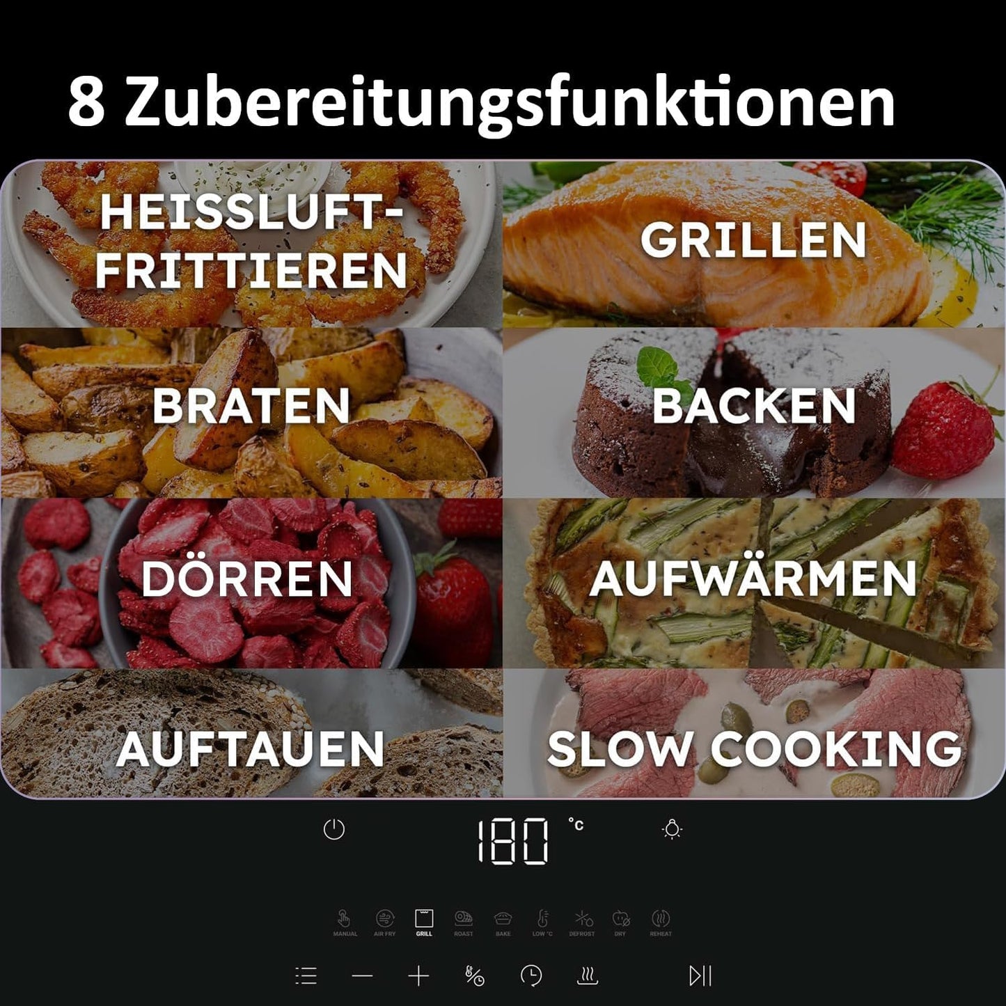 Heissluftfritteuse, 360°
