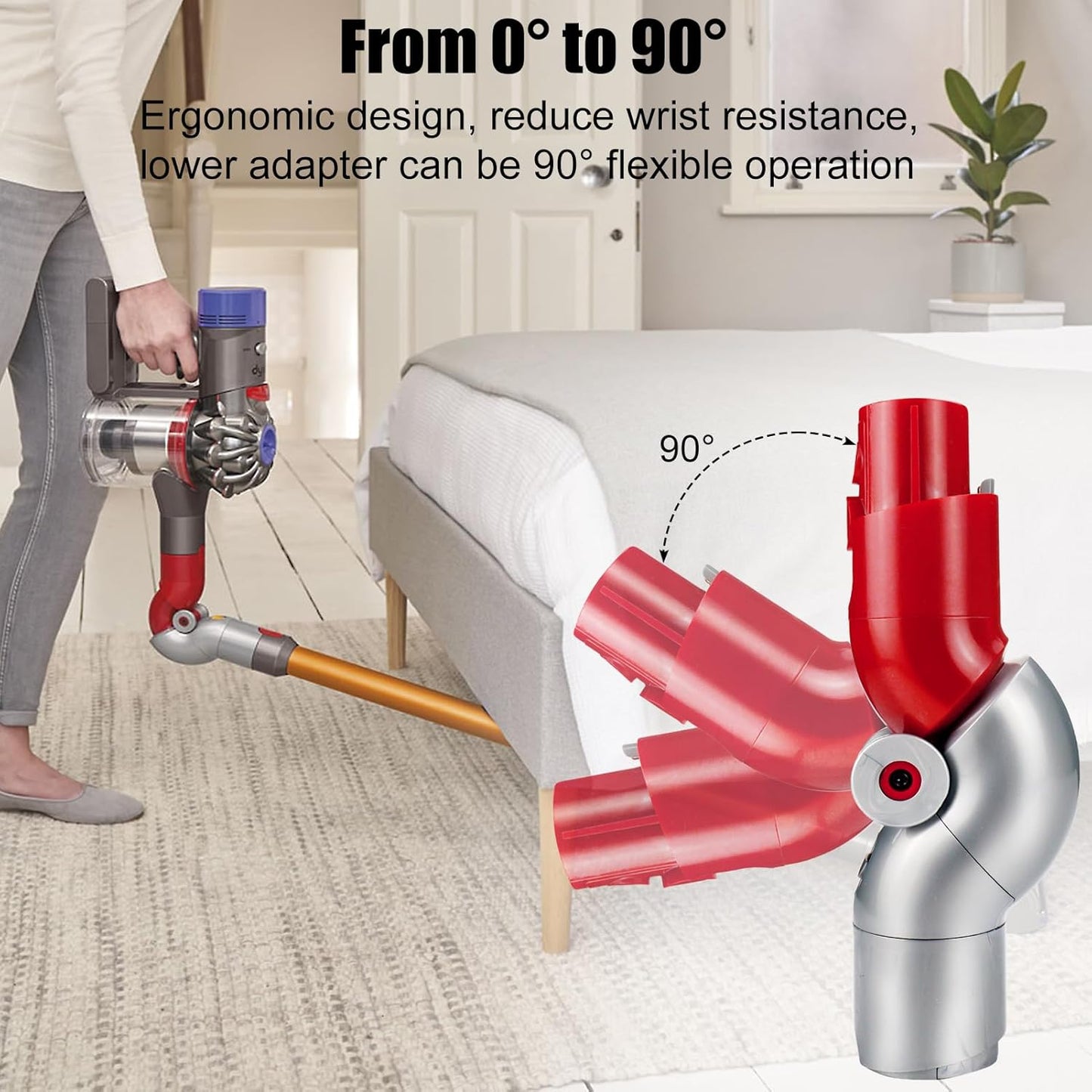 Schnellverschluss Biegeadapter für Dyson V10Slim/V12 Staubsauger, Unterer Adapter Schnellverschluss Biegeadapter