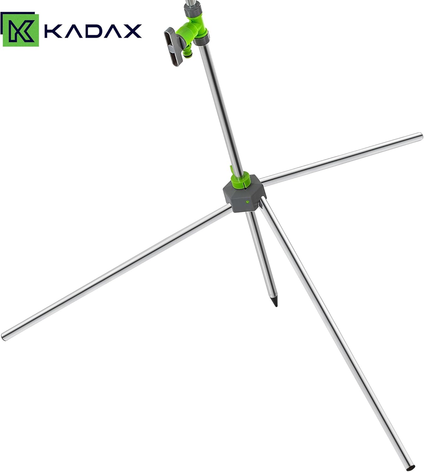 Höhenverstellbare Aussendusche für Garten & Camping, H: 145-220 cm Silber/Grün