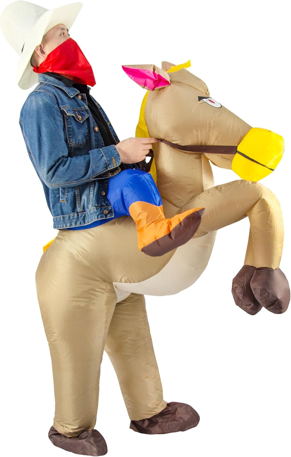 Aufblasbares Cowboy-Reiterkostüm für Erwachsene, Braun