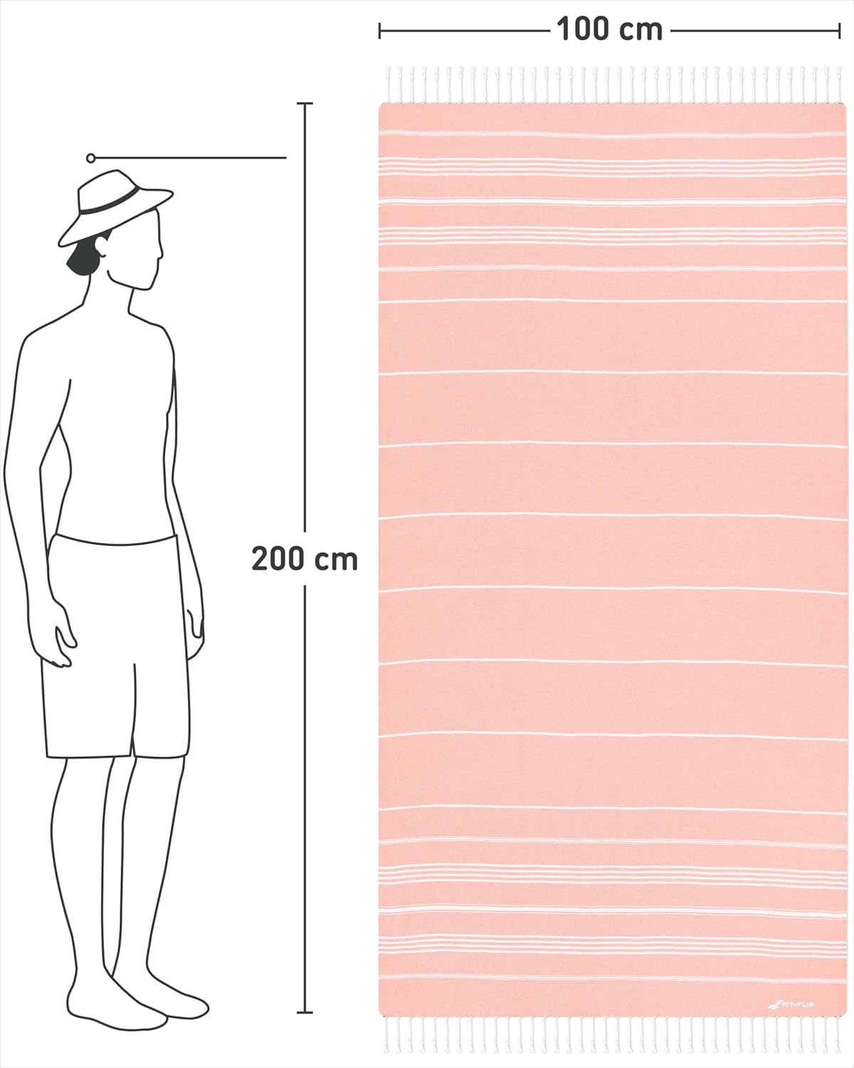 Hamamtuch, 22 Peach - Sultan 100x200cm
