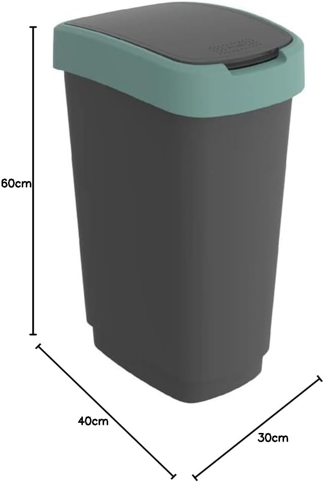 Twist Mülleimer mit Deckel, Schwarz/Grün