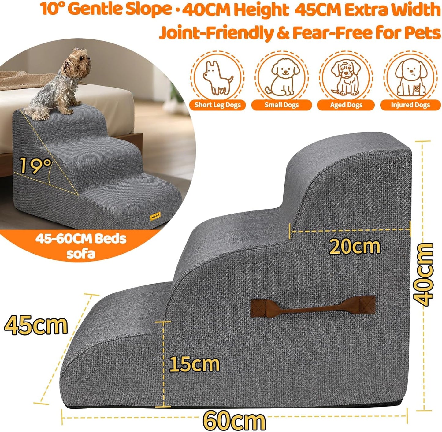Hundetreppe mit 3 Stufen, 3 Stufen