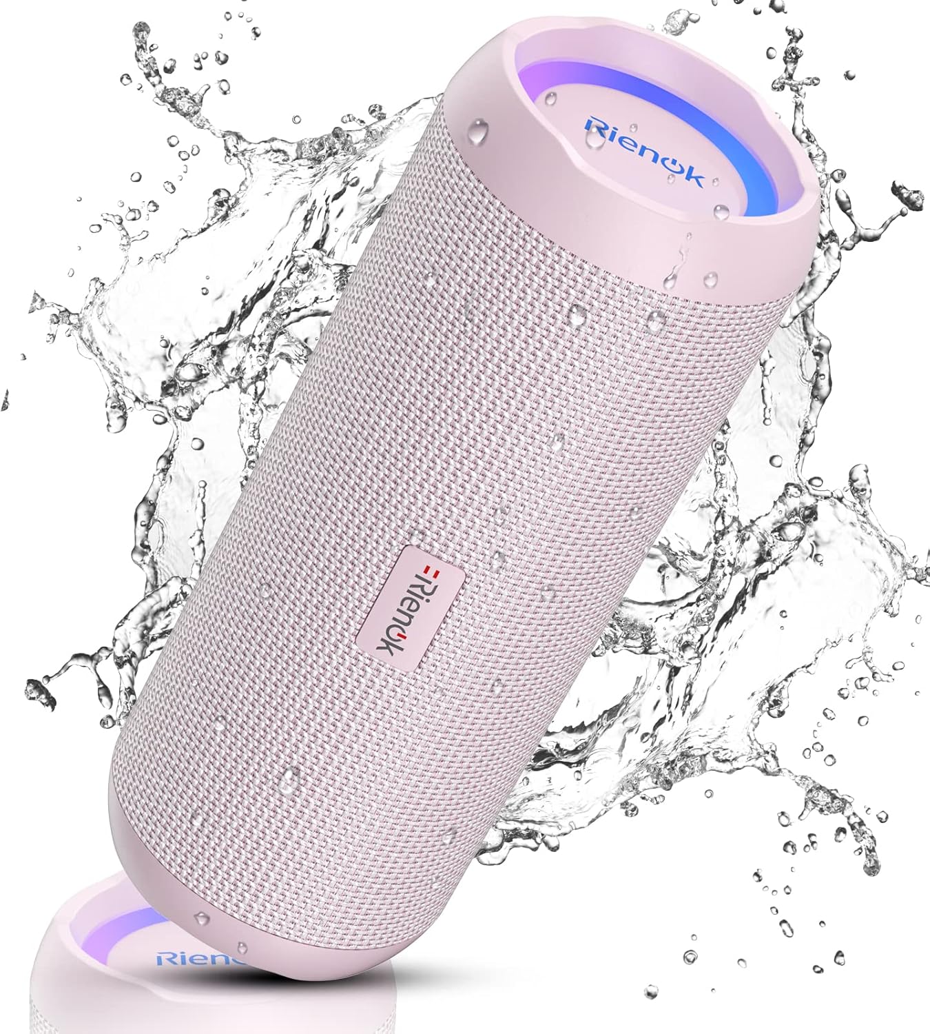Wasserdichter Bluetooth Lautsprecher mit Licht, Rosa