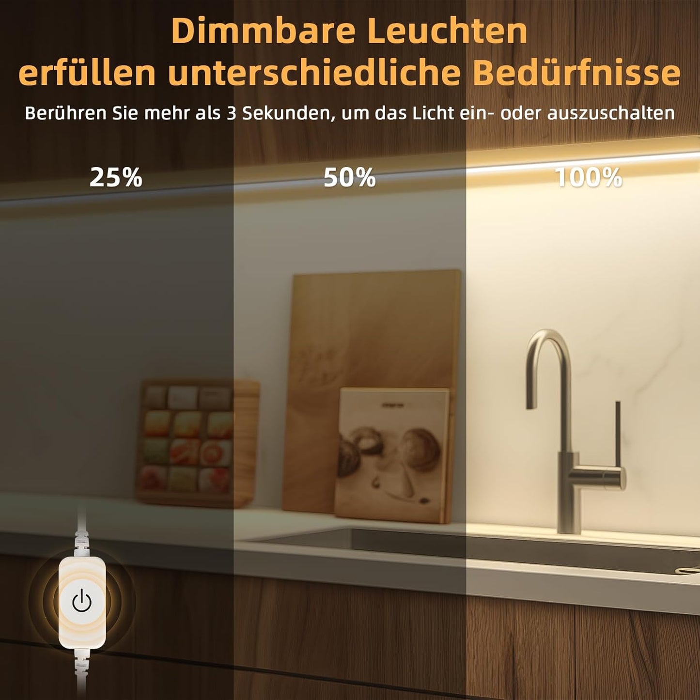 LED Unterbauleuchte, Warmes Weiss ; 2M