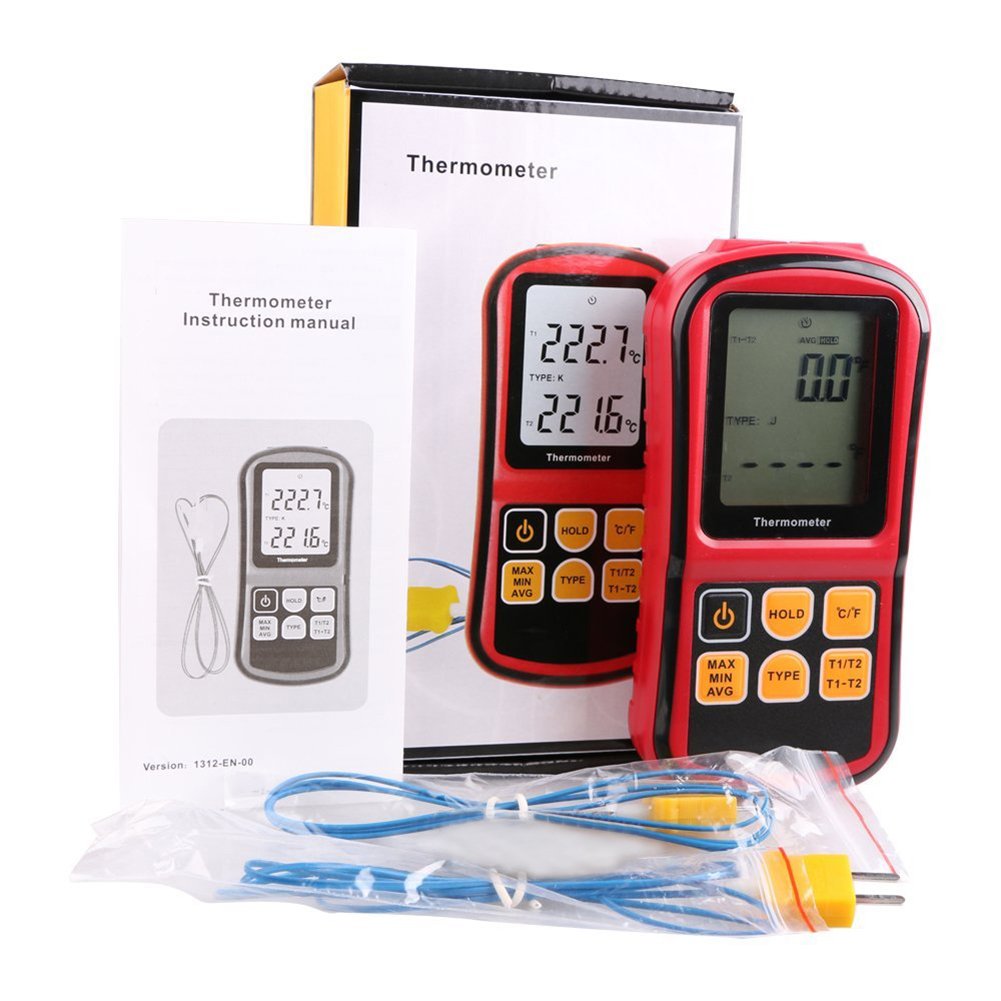 Dual-Kanal Digitalthermometer mit K-Typ Sensoren