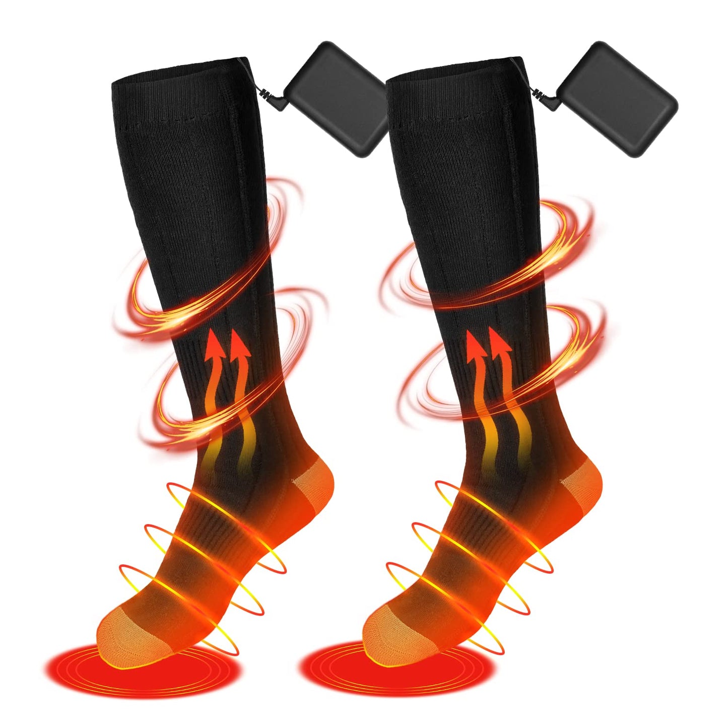 Beheizbare Socken, Schwarz
