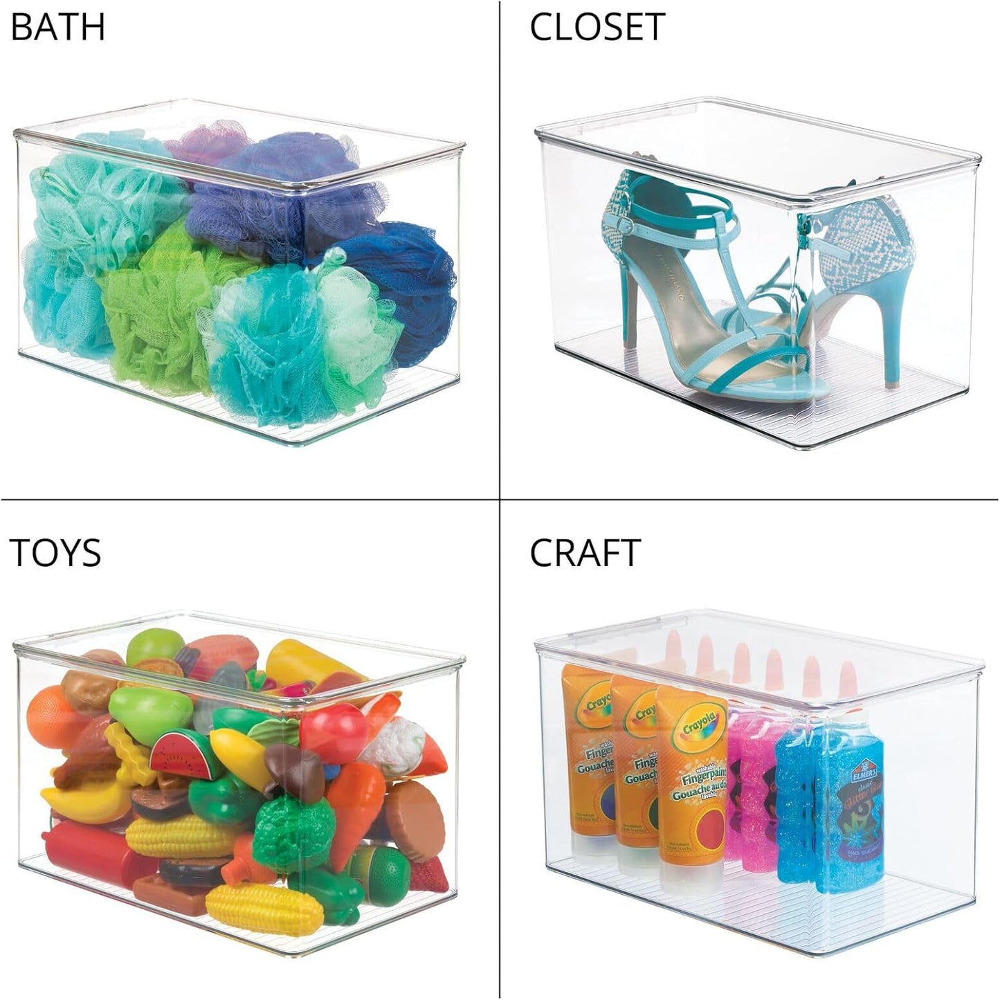 Spielzeug-Aufbewahrungsbox mit Deckel, Pack of 1 18,4 x 32,4 x 17,8 cm