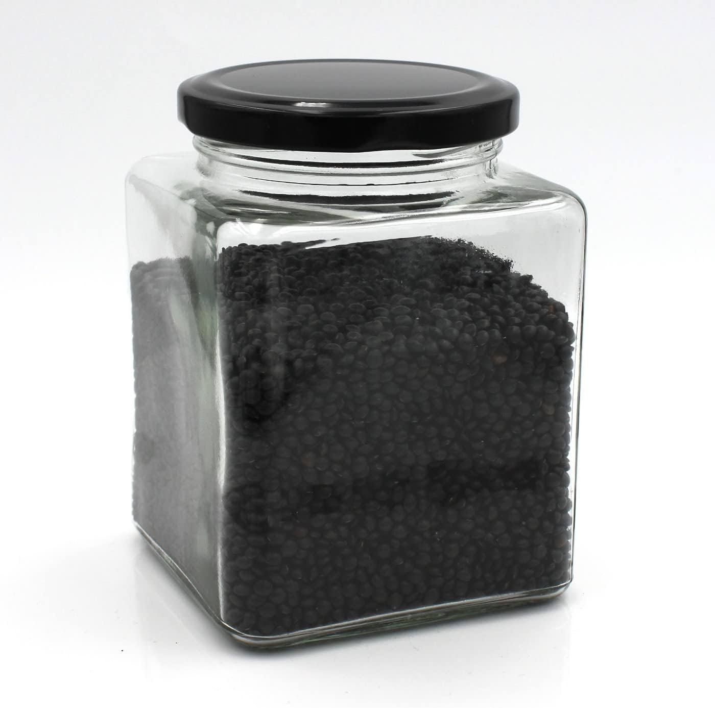 20er-Set Vorratsgläser, 500 ml, Schwarz-500ml 20 Stück