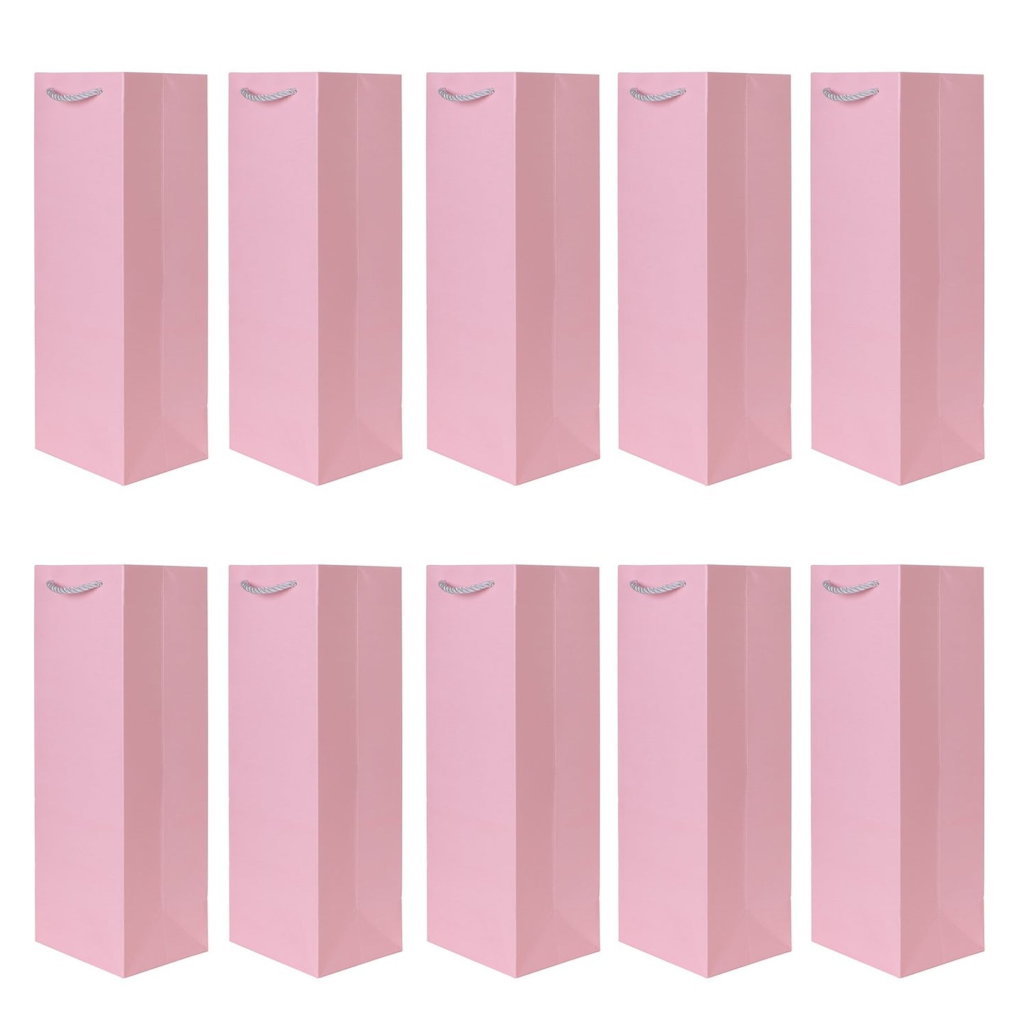 Geschenktüten für Weinflaschen, 10 Stück, Rosa