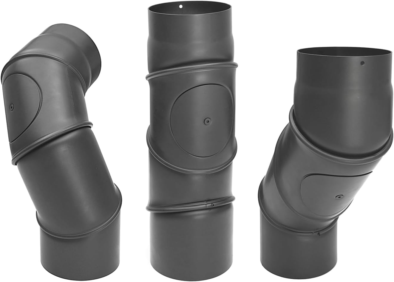 Rauchrohrbogen Multibogen mit Reinigungstür (0-90°), 150 Gussgrau