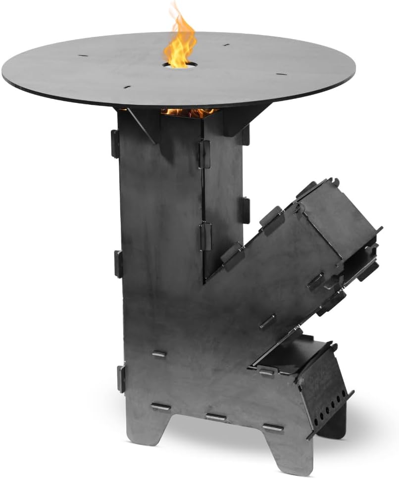 Raketenofen mit Grillplatte, Gross mit Grillplatte