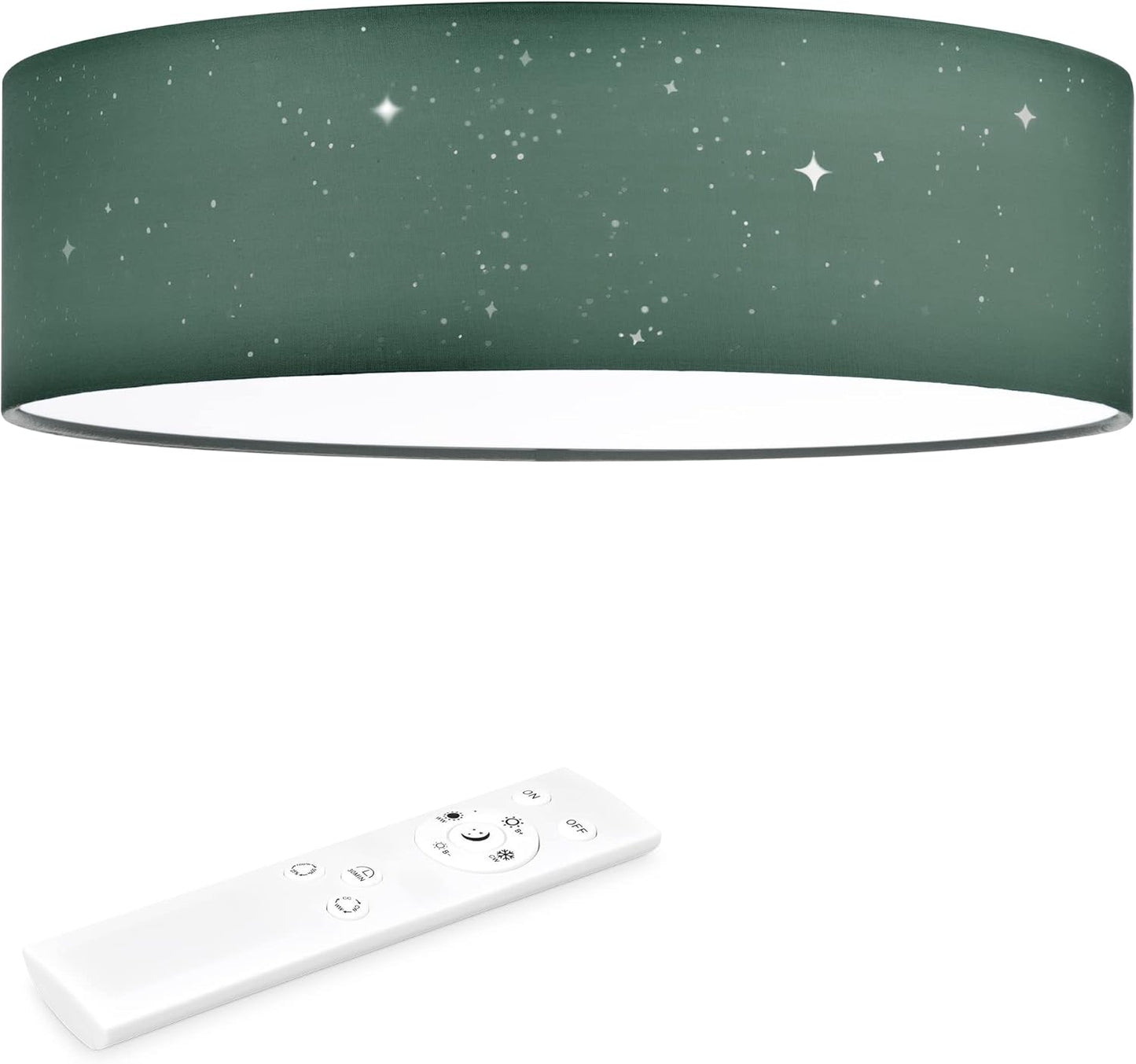 LED Deckenleuchte 40cm, dimmbar mit Fernbedienung, 40cm Dunkelgrün
