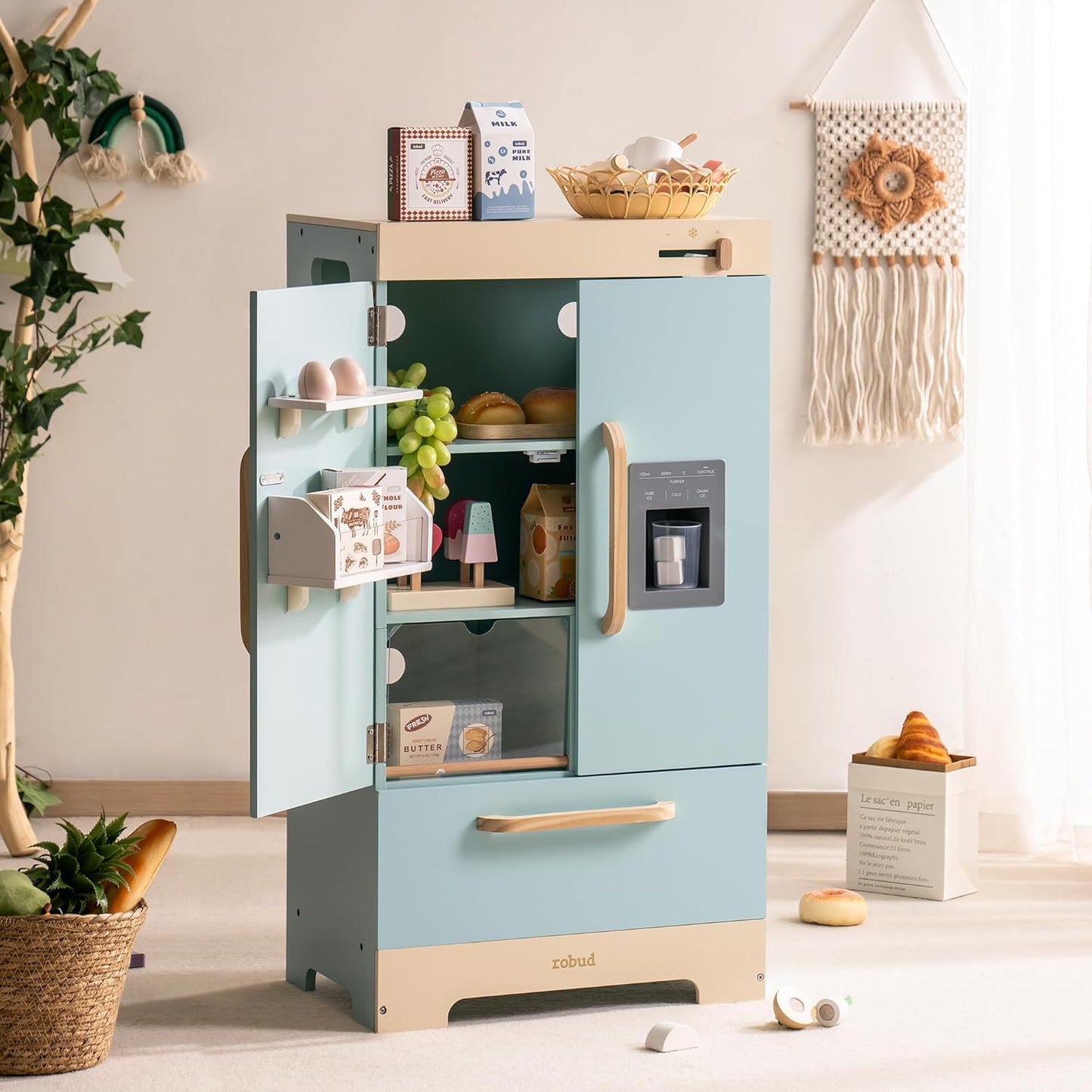 Holzkühlschrank mit Eiswürfelbereiter, Kühlschrank