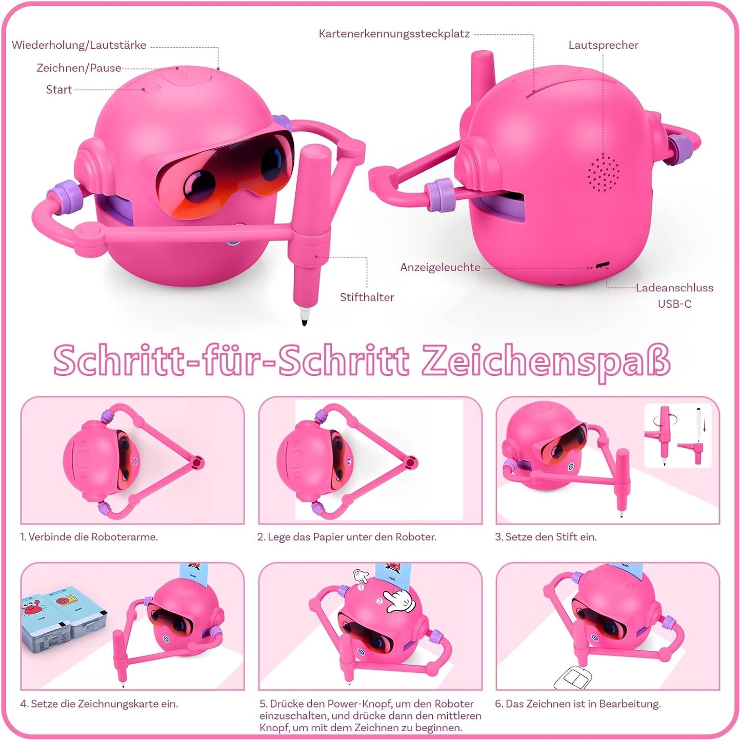 Zeichenroboter, Rosa