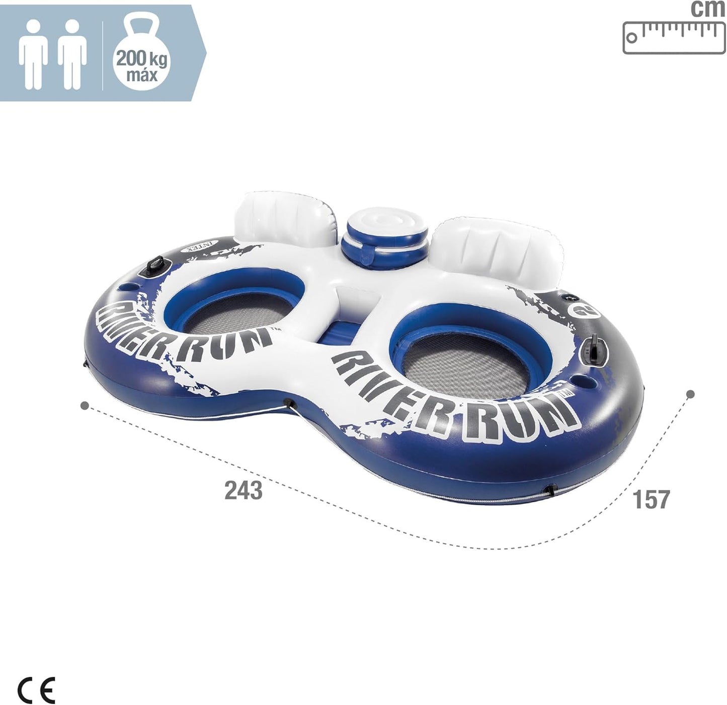 River Run 2 Aufblasbarer Doppel-Schwimmring, Doppelrad Single
