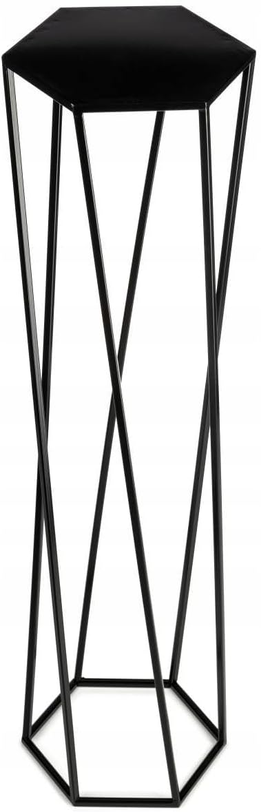 Sechseckiger Blumenständer, 100 cm, Schwarz