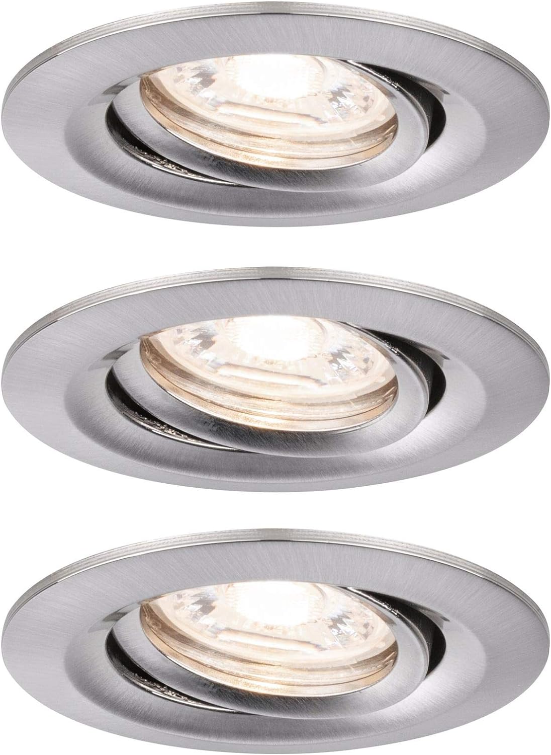 Einbauleuchte Nova Mini, EasyDim-3er (Eisen gebürstet) 3er (Eisen gebürstet) Schwenkbar (Ip23)