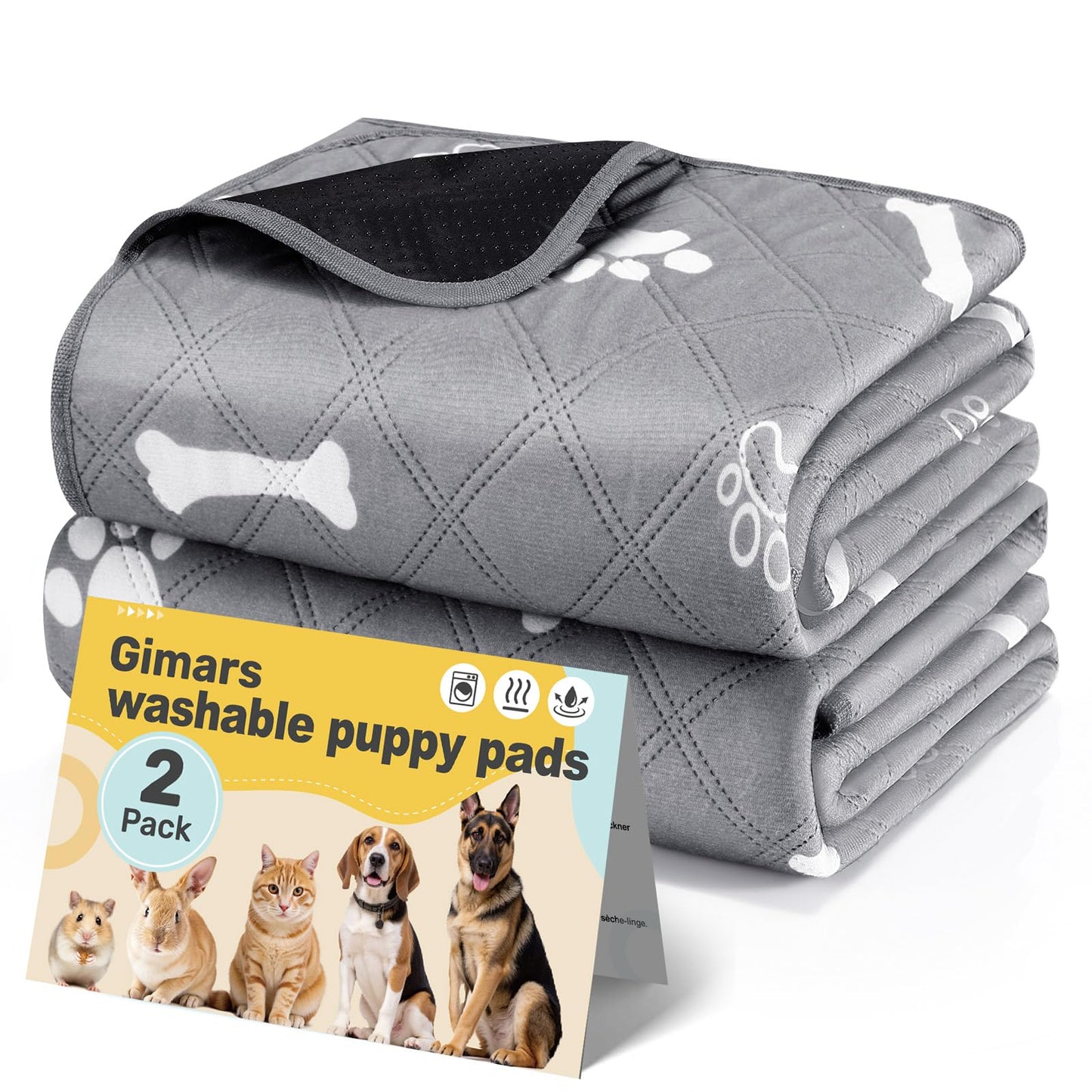 Waschbare Hundetrainingspads, 2er-Set, 120x90 cm, 120×90 2Stk