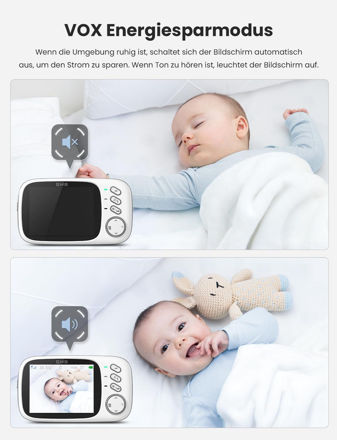 Babyphone mit Kamera und LCD-Display, 3,2 Zoll