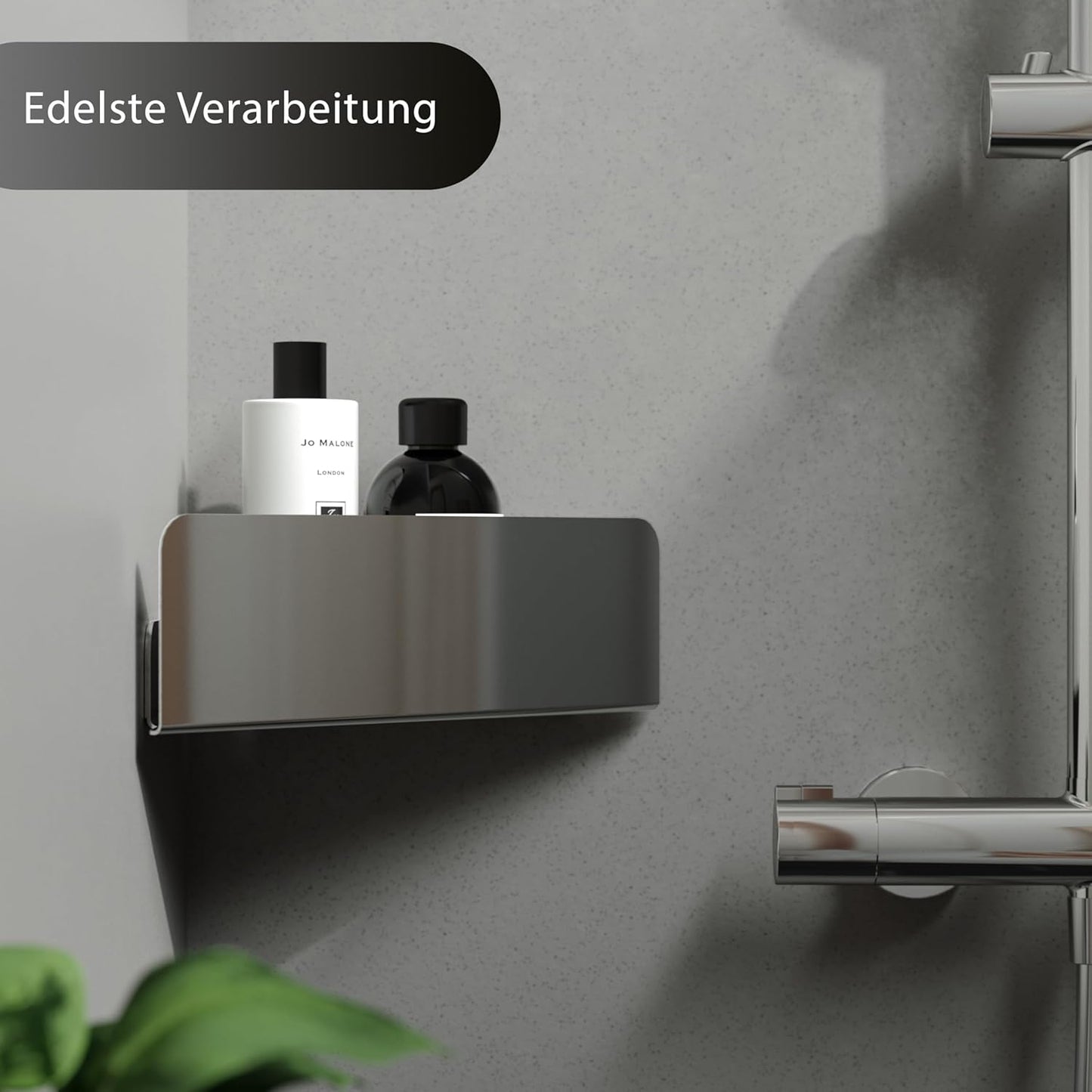 Eck-Duschregal ohne Bohren, Eck-Duschablage Hochglanz
