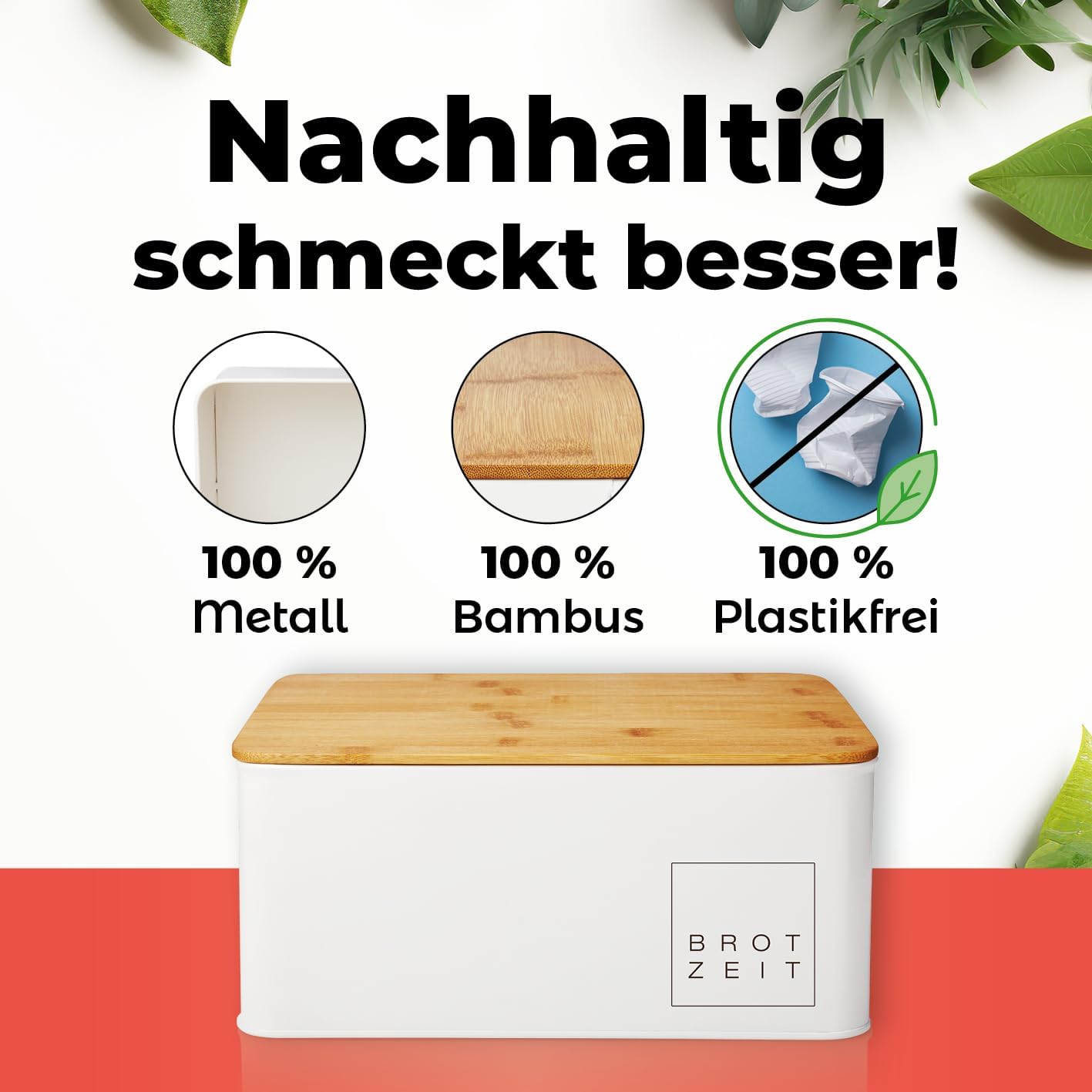 Cuisine Brotkasten mit Schneidebrett, Weiss