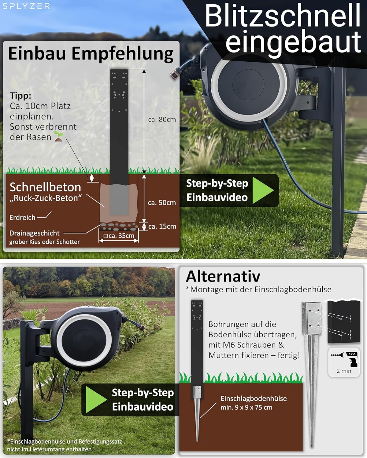 Halterung für Schlauchboxen, Anthrazit (RAL7016)