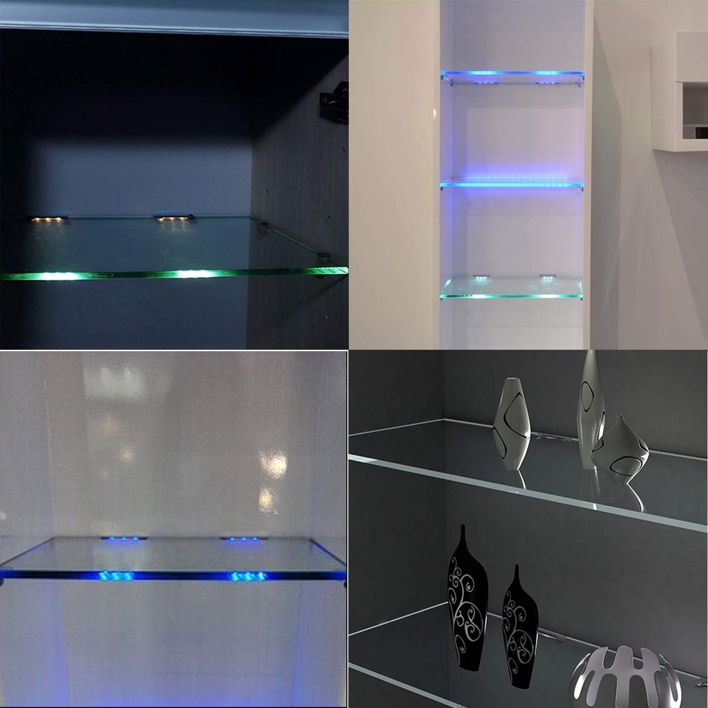 6er-Set LED-Glasbodenbeleuchtung, 6er Set