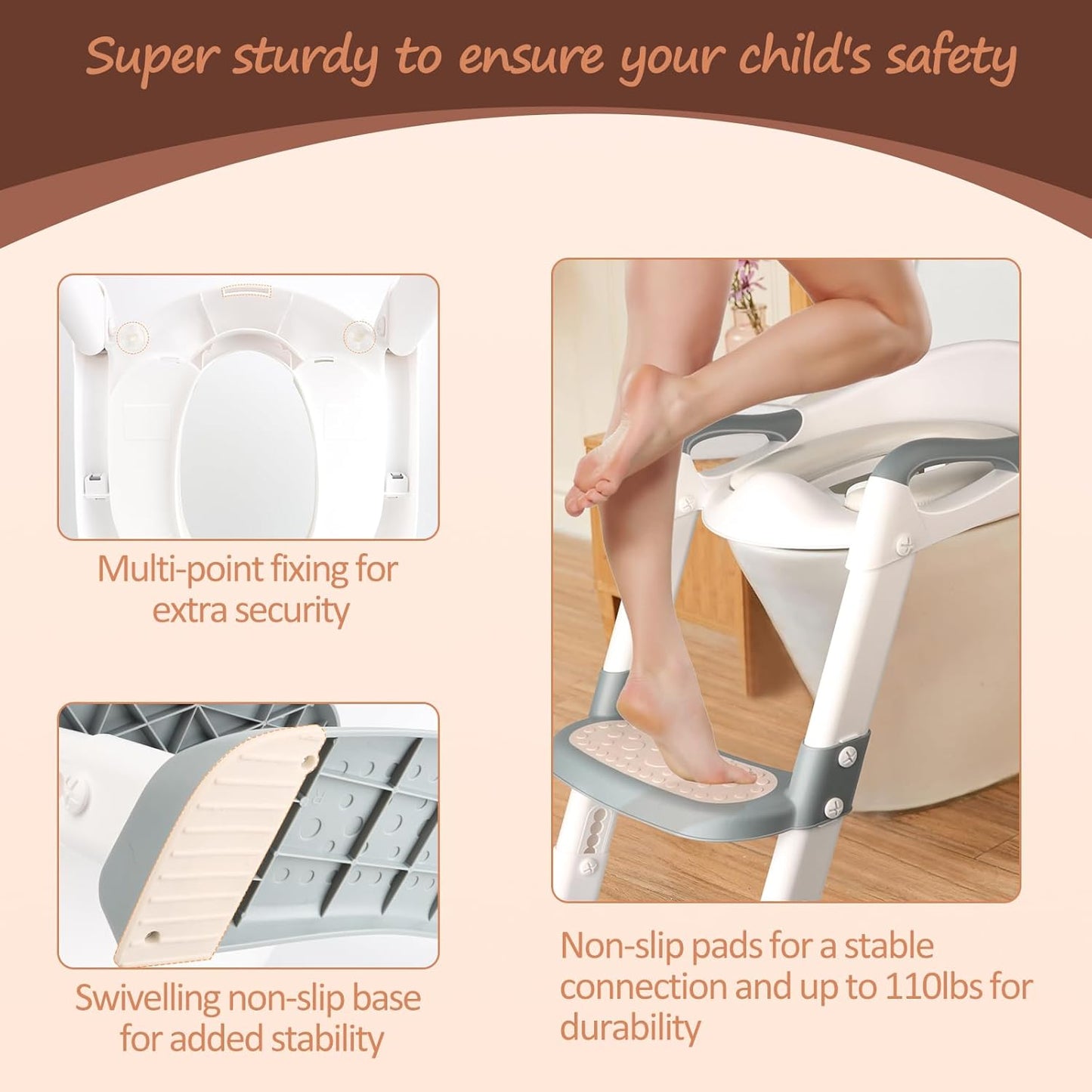 Toilettentrainer mit Treppe für Kinder