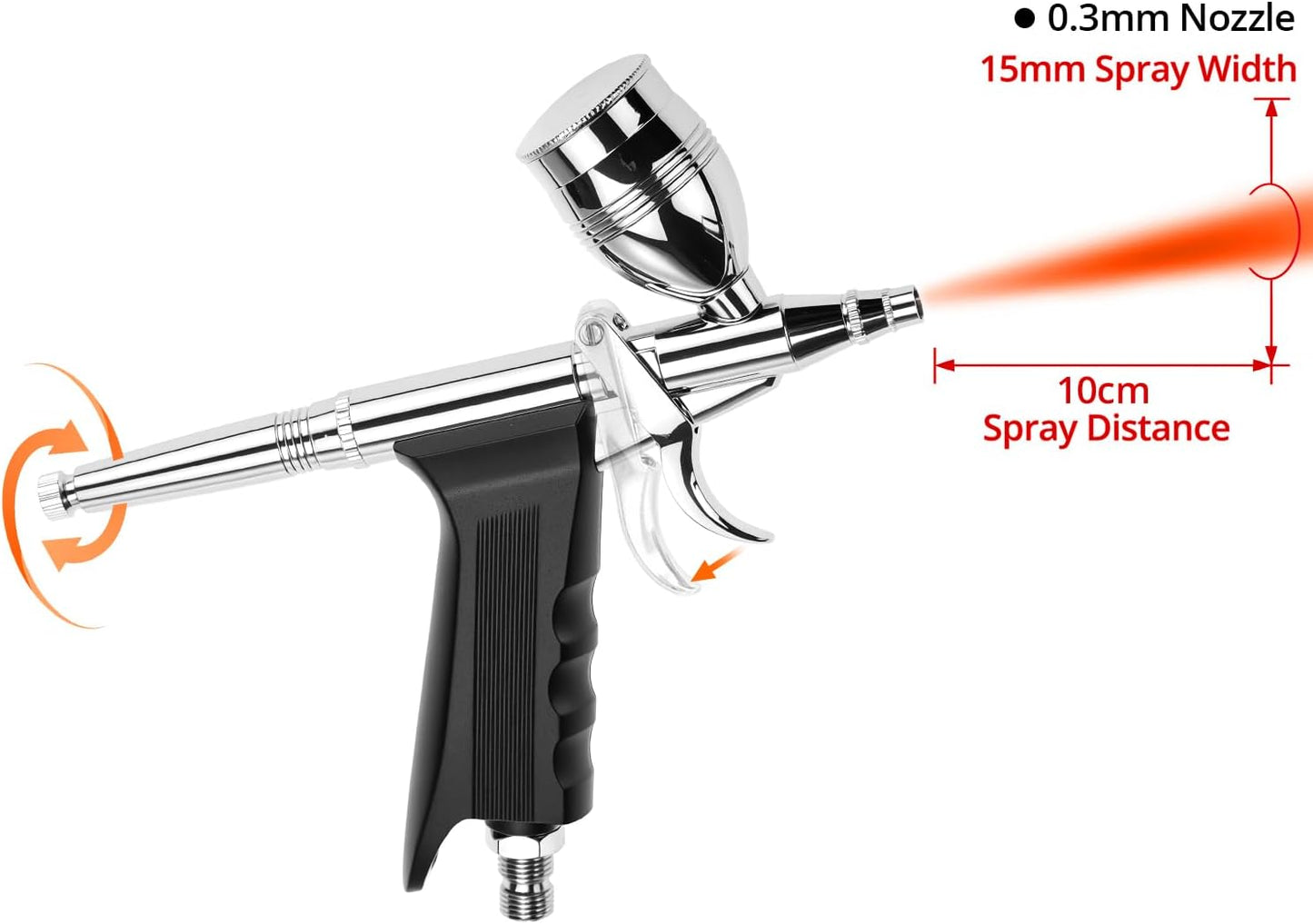 Airbrush-Kit mit Pistole und Düsen, Normale Düse