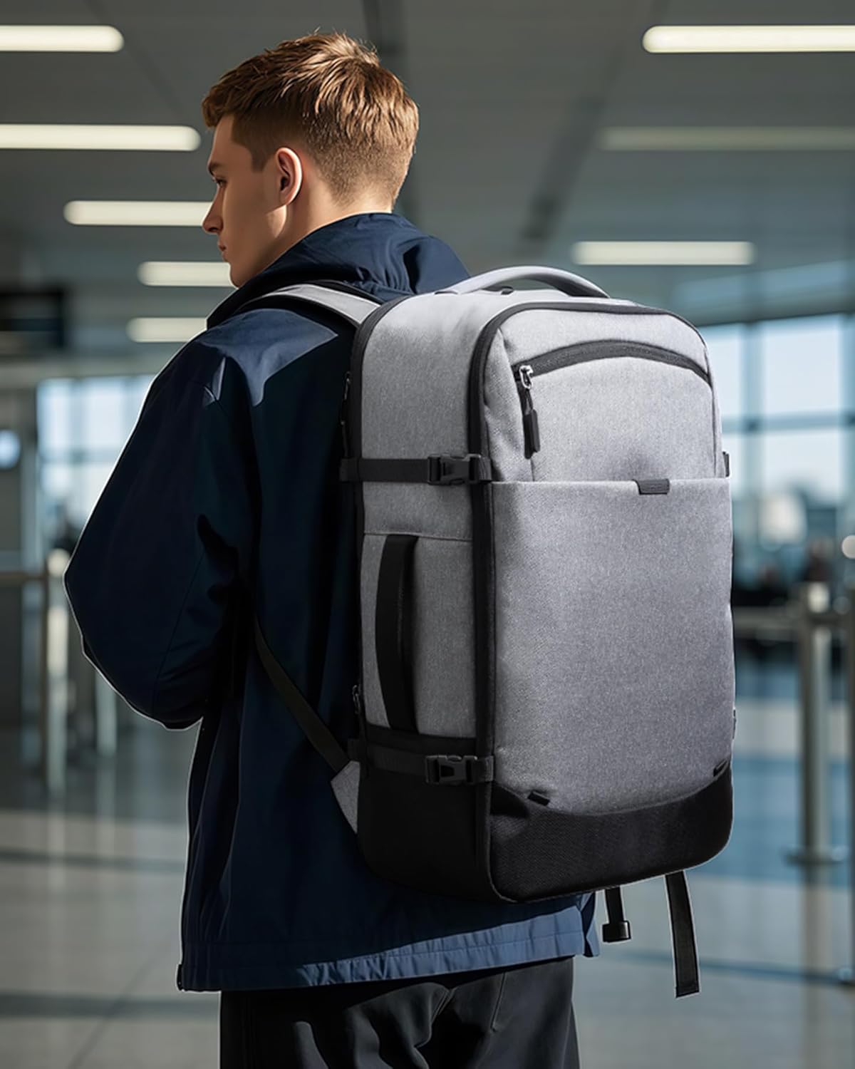 Erweiterbarer Reiserucksack BP03006, Grau 46.2 L