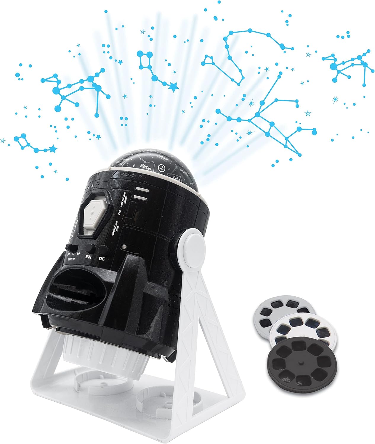 2-in-1 Planetarium Projektor mit Sternbildern und Bildern, Planetarium - White/Black