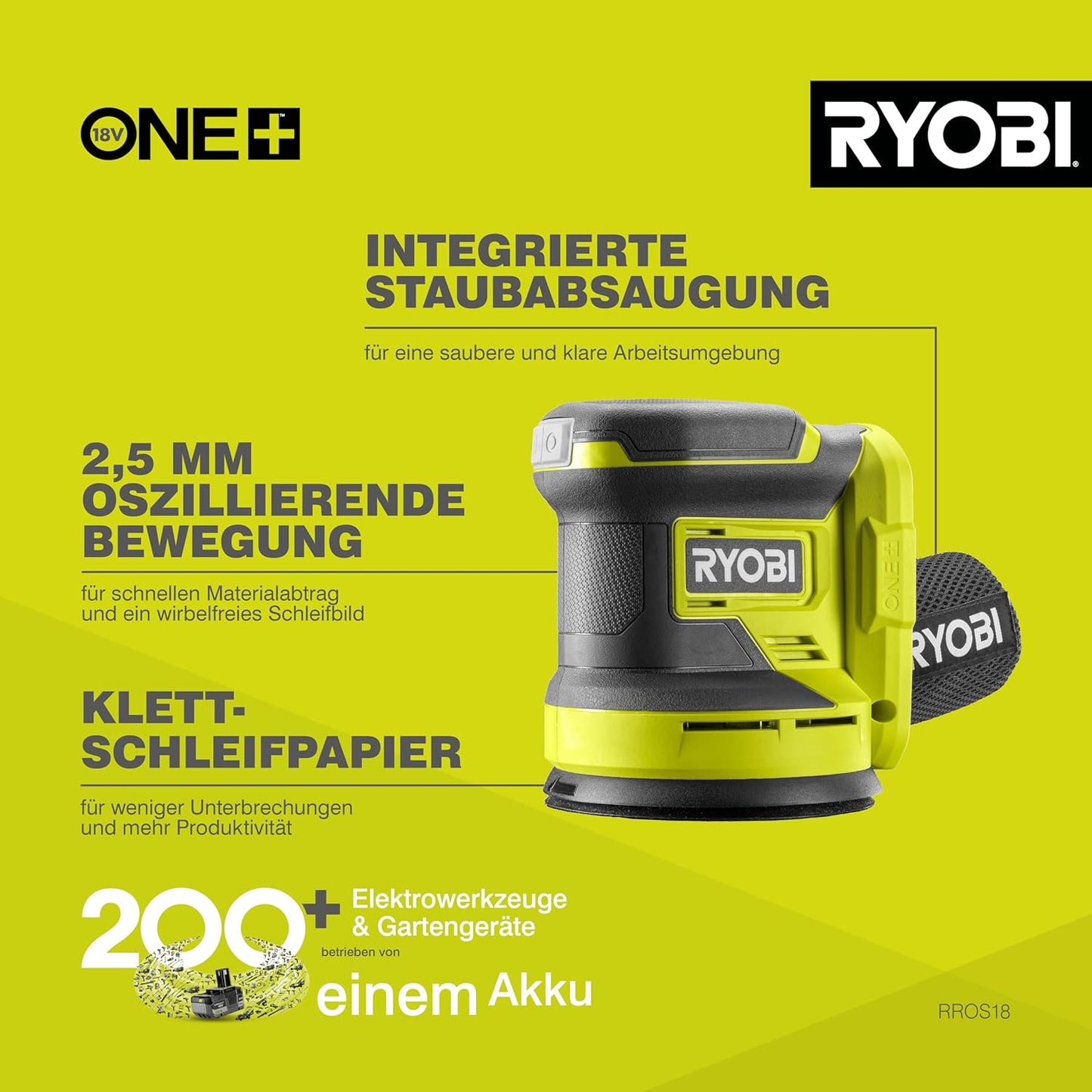 Akku-Exzenterschleifer RROS18-0, RROS18-0