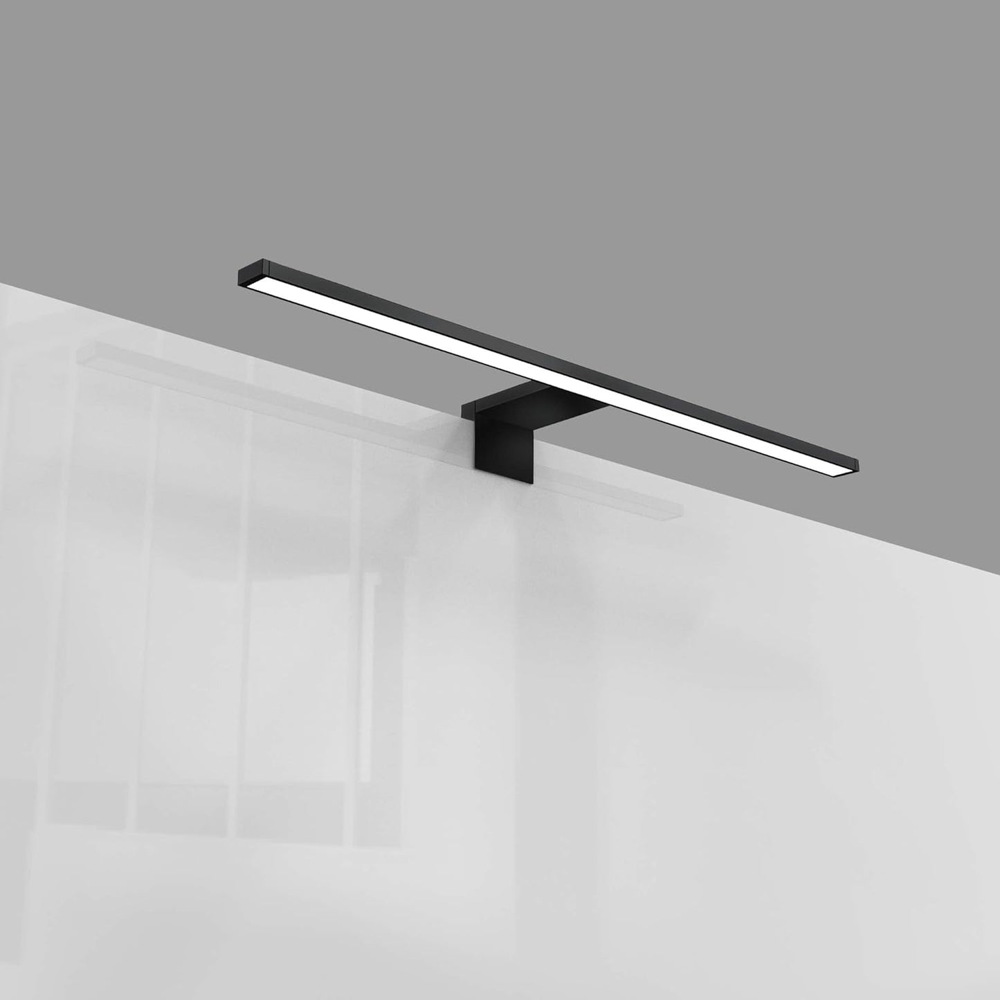Spiegelleuchte, Schwarz - 60 cm