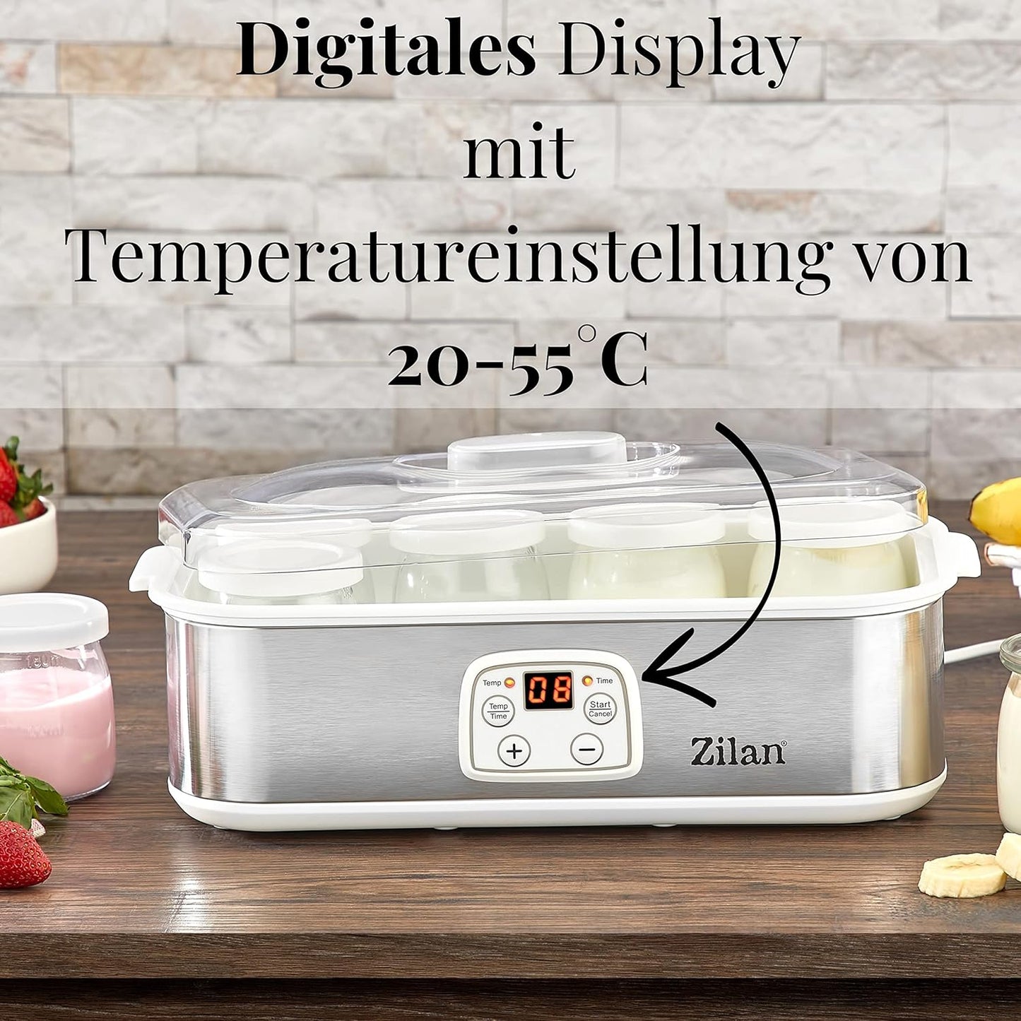 Joghurtmaschine mit 8 Glasflaschen