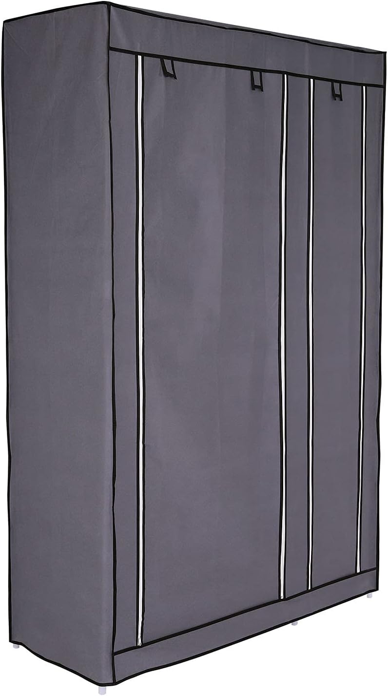 Faltbarer Stoff-Kleiderschrank, 175x110x45 cm Grau