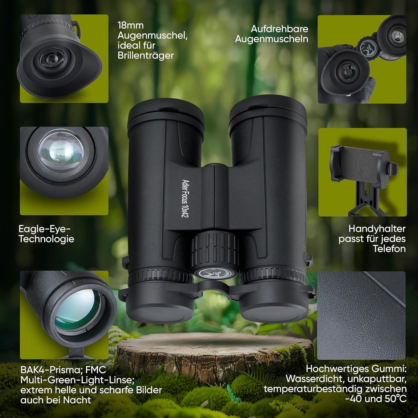 Fernglas mit Eagle-Eye-Technologie, 10x42 Eagle